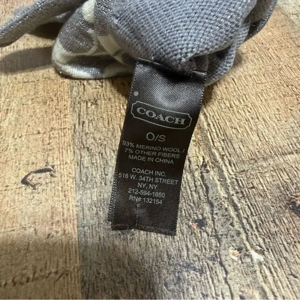 Coach signature print merino wool scarf